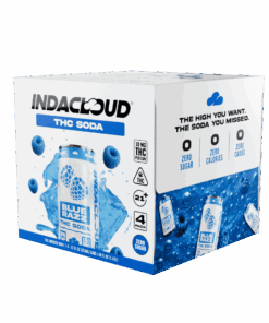 Blue Razz 10 mg THC soda 4 pack