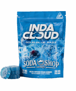Available Now 22 Sour Blue Razz Soda Shop Delta 9 Gummies gallery hero